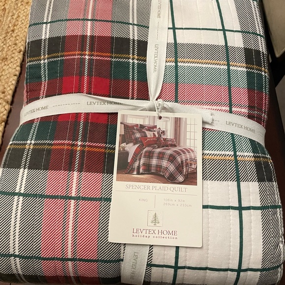 Levtex Home Holiday Plaid Quilt - Red, Gray, and White - Picture 2 of 6